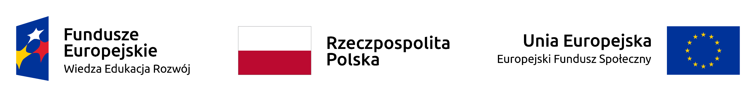 Logotypy: Fundusze Europejskie - Wiedza Edukacja Rozwój, Rzeczpospolita Polska, Unia Europejska - Europejski Fundusz Społeczny
